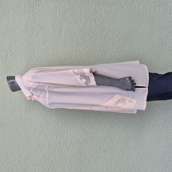 Zhao Long Vintage Cream Stoned Seersucker Custom Designed Luxury Shirt